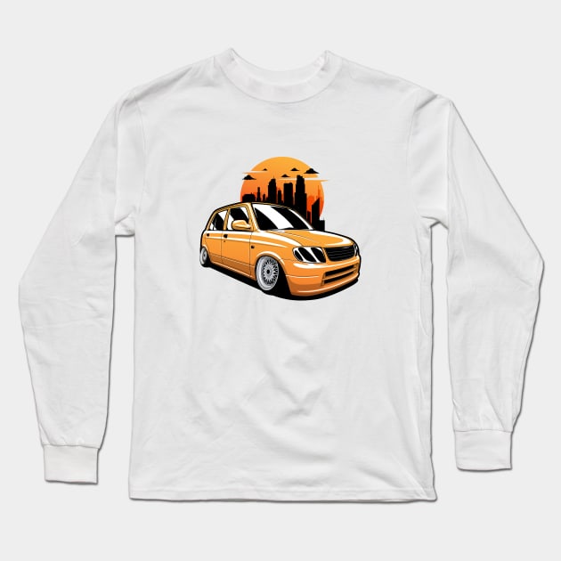 Yellow Mira City Skyline Long Sleeve T-Shirt by KaroCars